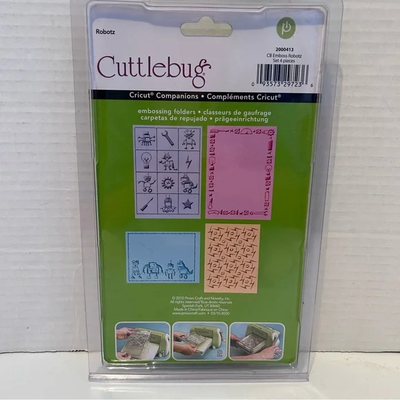 Cuttlebug 4-pc embossing folders - ROBOTZ - Picture 4 of 10
